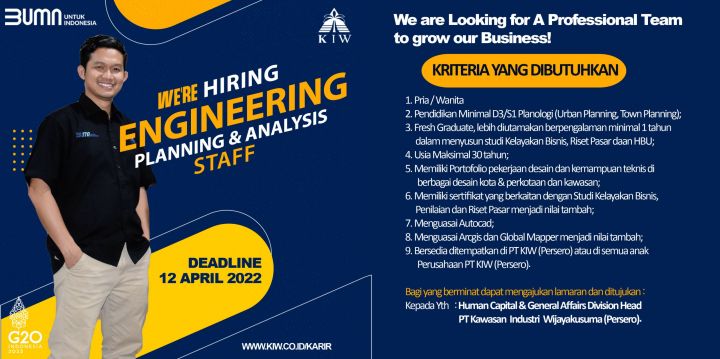 Lowongan Kerja Engineering Planning & Analysis Staff PT Kawasan ...